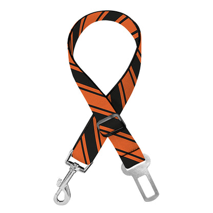 Orange And Black Halloween Pattern Print Dog Seat Belt