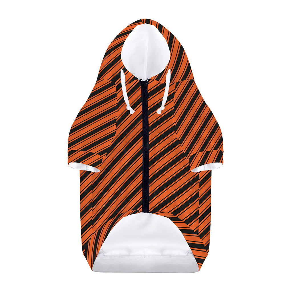 Orange And Black Halloween Pattern Print Dog Zip Up Hoodie