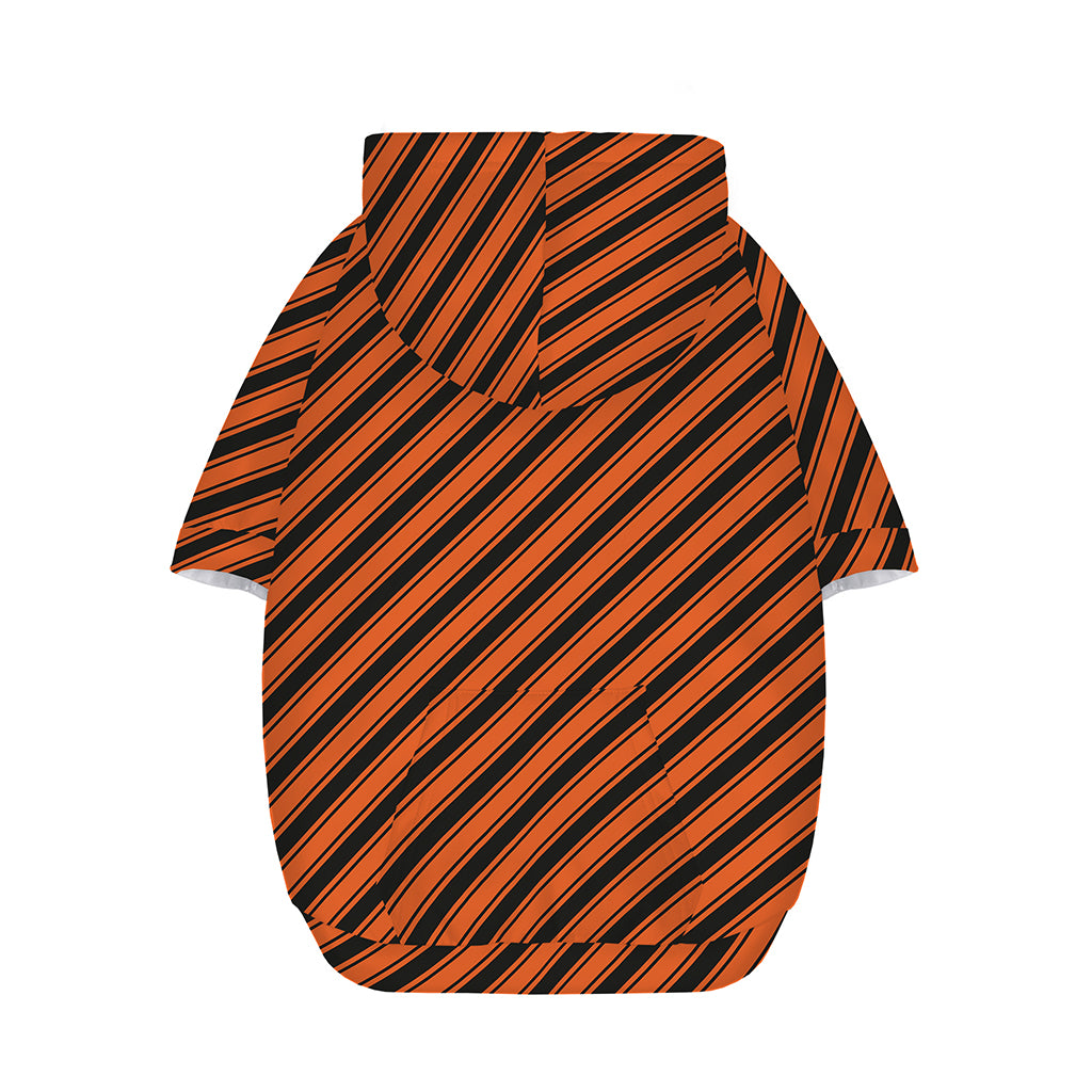 Orange And Black Halloween Pattern Print Dog Zip Up Hoodie