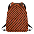 Orange And Black Halloween Pattern Print Drawstring Backpack