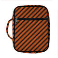 Orange And Black Halloween Pattern Print Front Pocket Bible Bag
