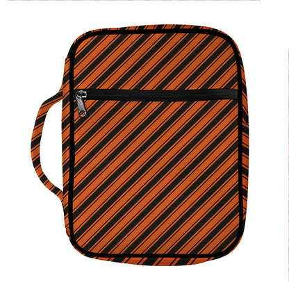 Orange And Black Halloween Pattern Print Front Pocket Bible Bag