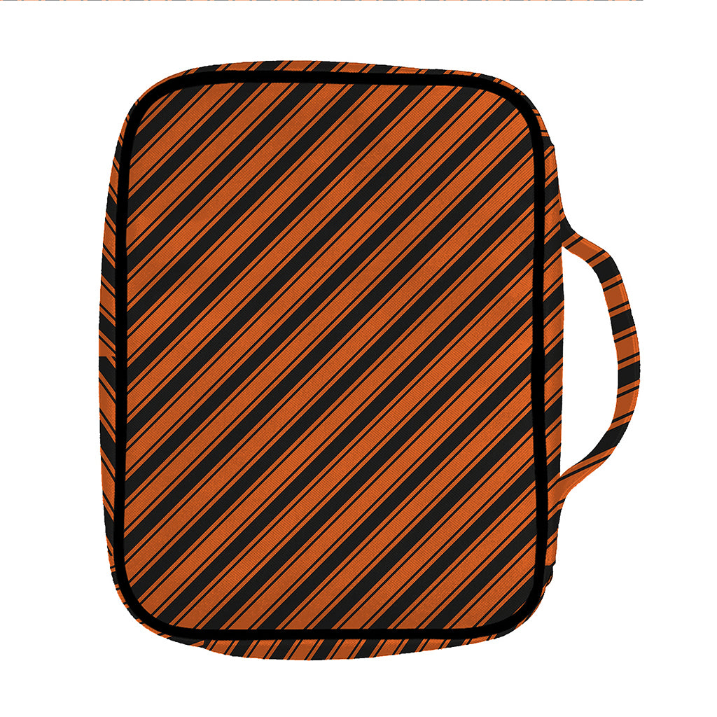Orange And Black Halloween Pattern Print Front Pocket Bible Bag