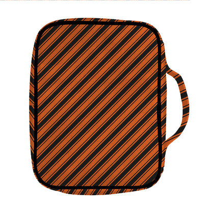 Orange And Black Halloween Pattern Print Front Pocket Bible Bag