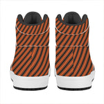Orange And Black Halloween Pattern Print High Top Leather Sneakers