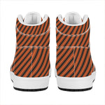 Orange And Black Halloween Pattern Print High Top Leather Sneakers