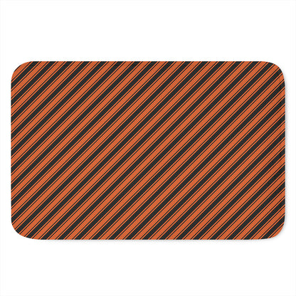 Orange And Black Halloween Pattern Print Indoor Door Mat