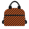 Orange And Black Halloween Pattern Print Insulated Lunch Bag