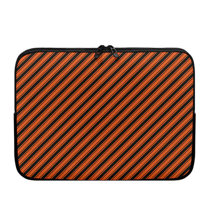 Orange And Black Halloween Pattern Print Laptop Sleeve