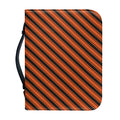 Orange And Black Halloween Pattern Print Leather Bible Cover