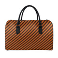 Orange And Black Halloween Pattern Print Leather Duffel Bag
