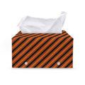 Orange And Black Halloween Pattern Print Leather Tissue Box Cover