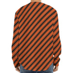 Orange And Black Halloween Pattern Print Long Sleeve Baseball Jersey