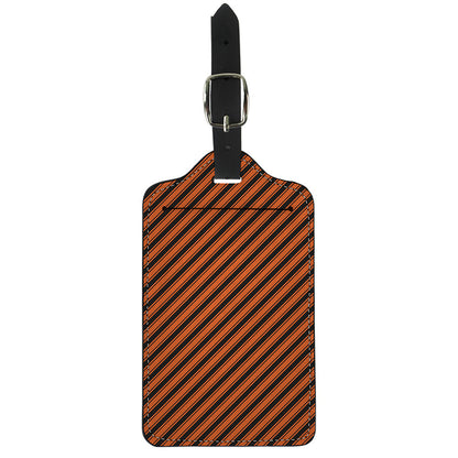 Orange And Black Halloween Pattern Print Luggage Tag
