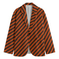 Orange And Black Halloween Pattern Print Men's Blazer