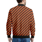 Orange And Black Halloween Pattern Print Men's Bomber Jacket