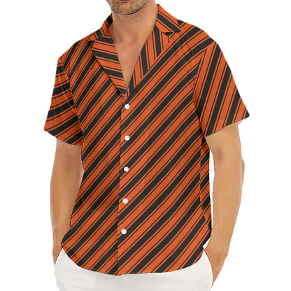 Orange And Black Halloween Pattern Print Men's Deep V-Neck Shirt