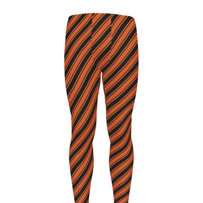 Orange And Black Halloween Pattern Print Men's leggings