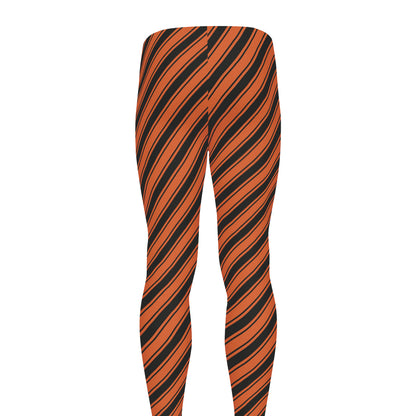 Orange And Black Halloween Pattern Print Men's leggings