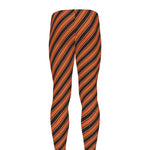 Orange And Black Halloween Pattern Print Men's leggings