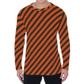 Orange And Black Halloween Pattern Print Men's Long Sleeve T-Shirt