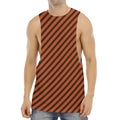 Orange And Black Halloween Pattern Print Men's Muscle Tank Top