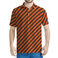 Orange And Black Halloween Pattern Print Men's Polo Shirt