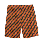 Orange And Black Halloween Pattern Print Men's Sports Shorts