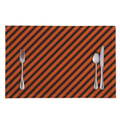 Orange And Black Halloween Pattern Print Placemat