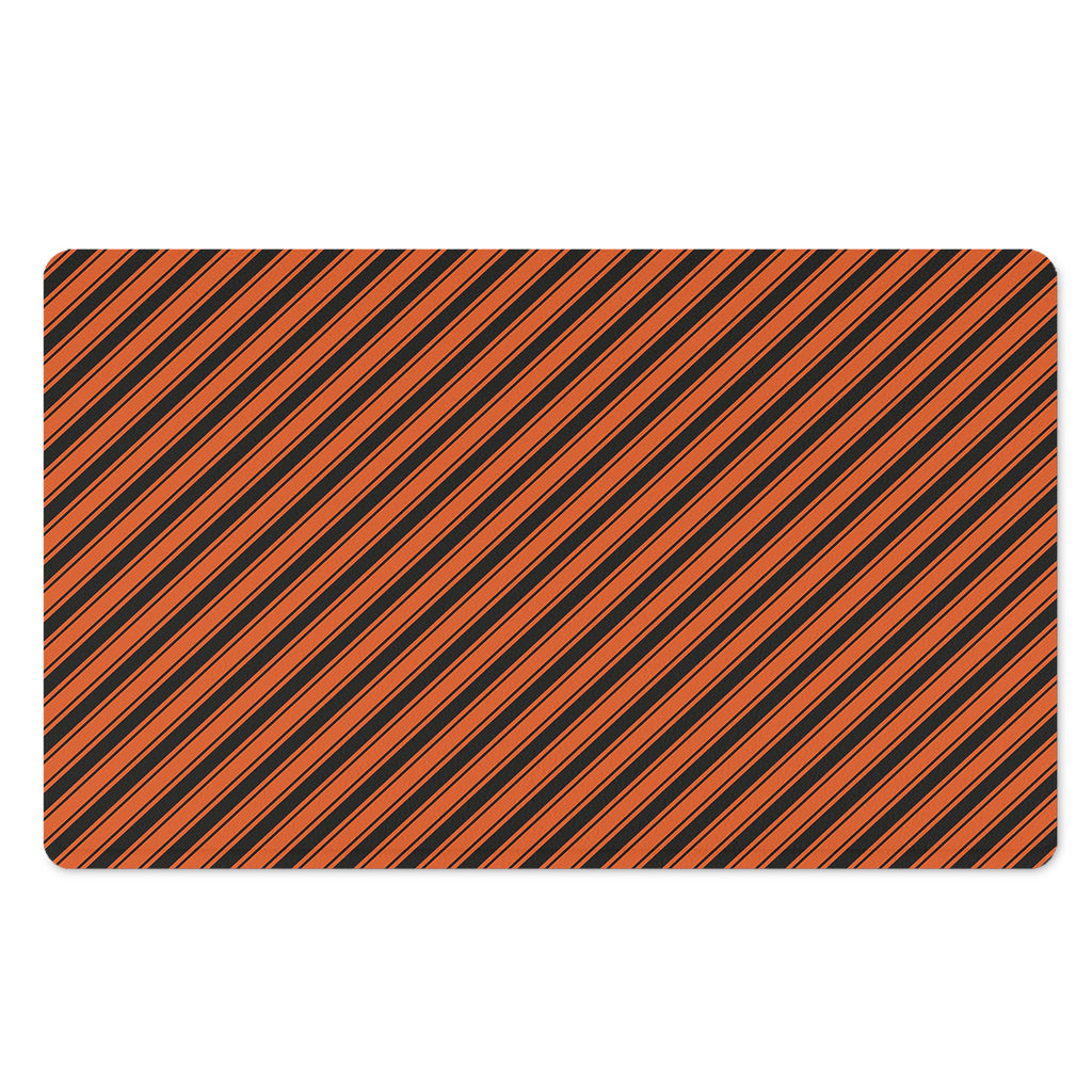Orange And Black Halloween Pattern Print Polyester Doormat