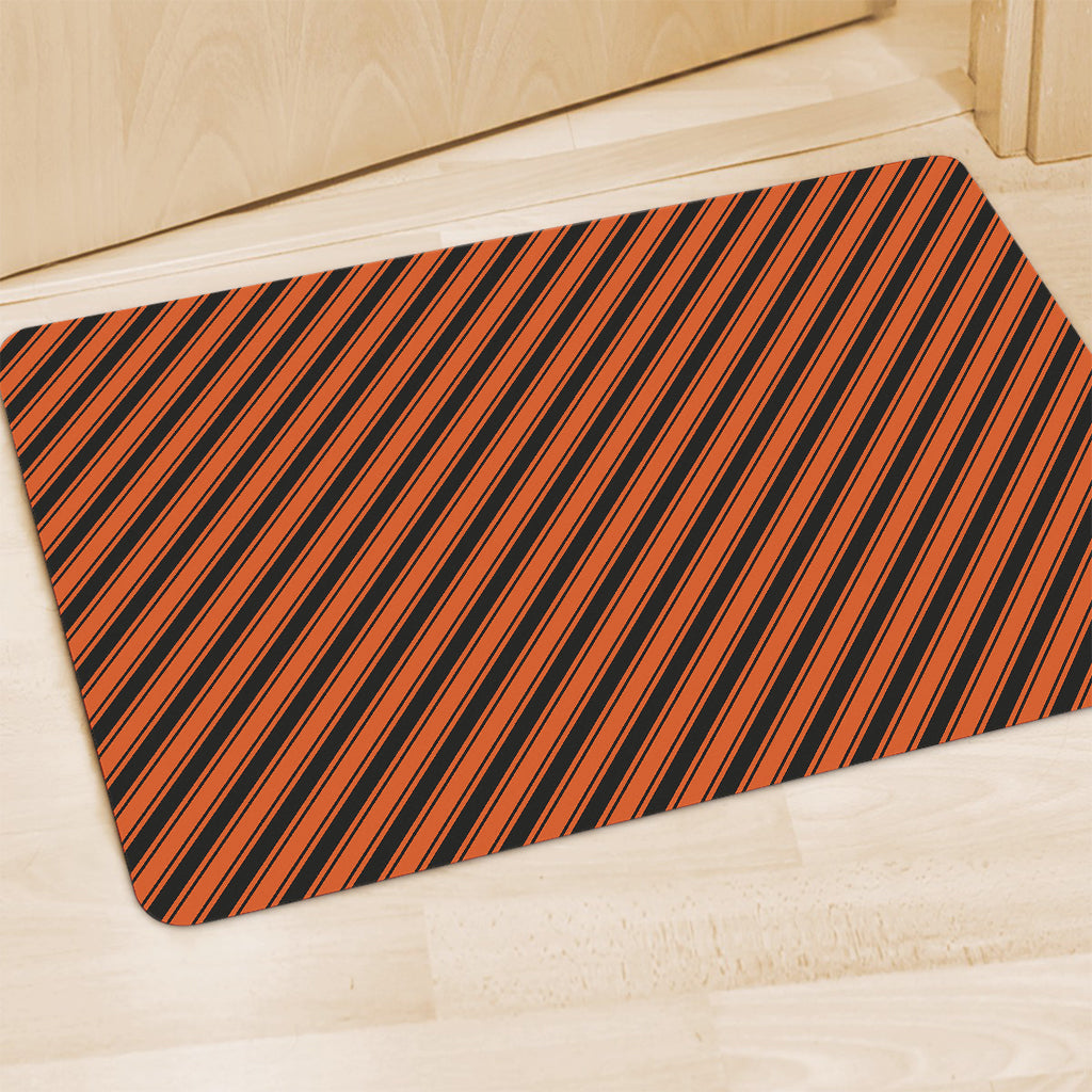 Orange And Black Halloween Pattern Print Polyester Doormat
