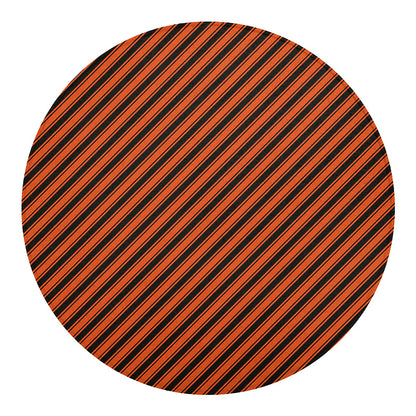 Orange And Black Halloween Pattern Print Round Blanket