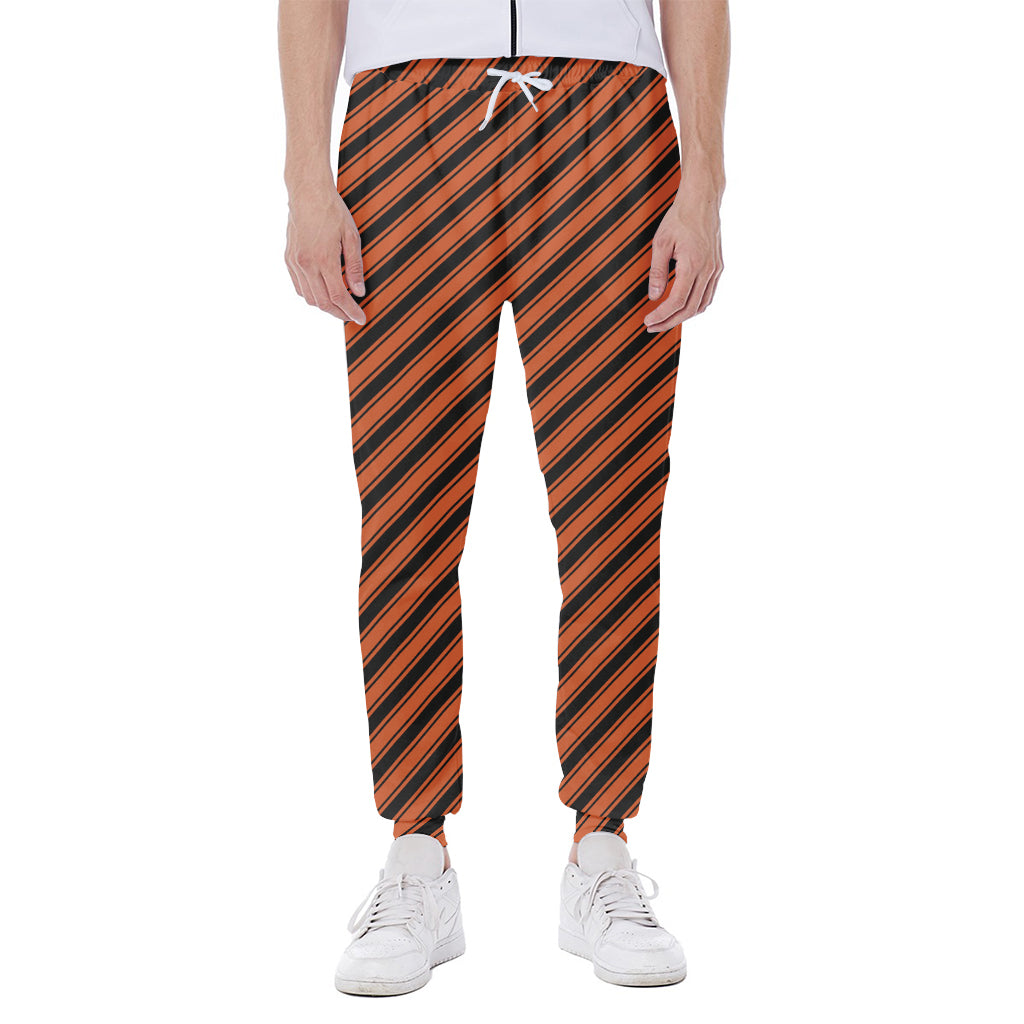 Orange And Black Halloween Pattern Print Scuba Joggers