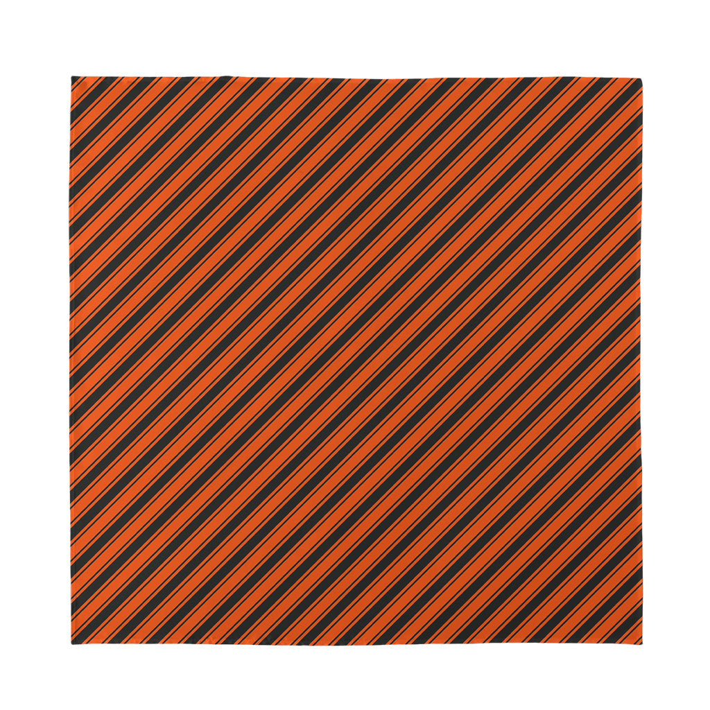 Orange And Black Halloween Pattern Print Silk Bandana