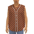 Orange And Black Halloween Pattern Print Sleeveless Baseball Jersey