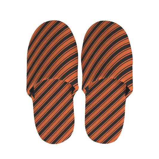 Orange And Black Halloween Pattern Print Slippers