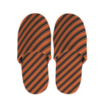 Orange And Black Halloween Pattern Print Slippers