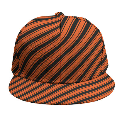 Orange And Black Halloween Pattern Print Snapback Cap