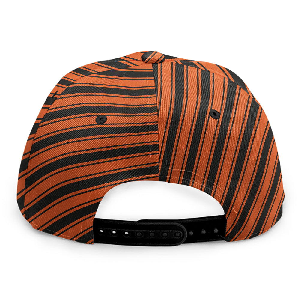 Orange And Black Halloween Pattern Print Snapback Cap