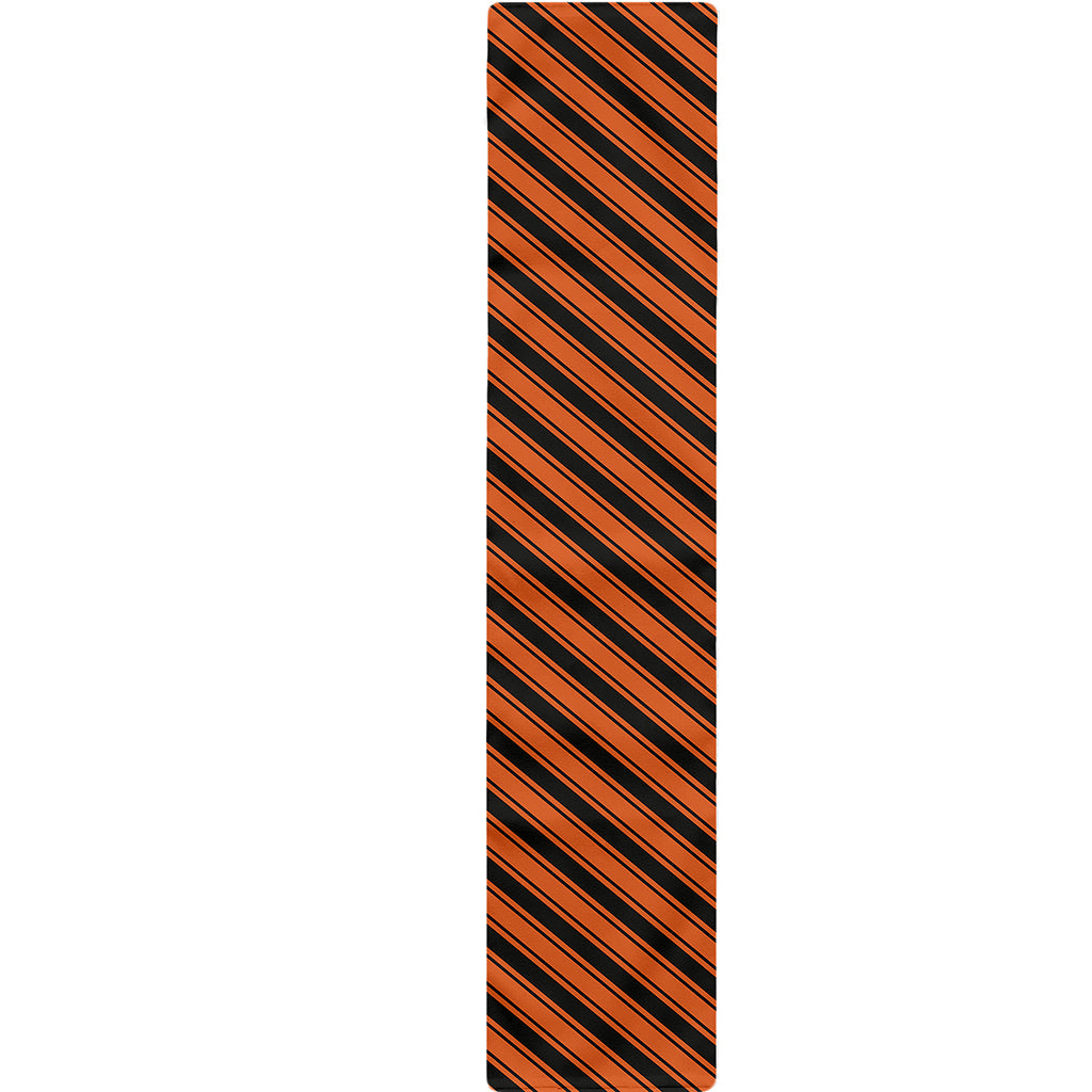 Orange And Black Halloween Pattern Print Table Runner