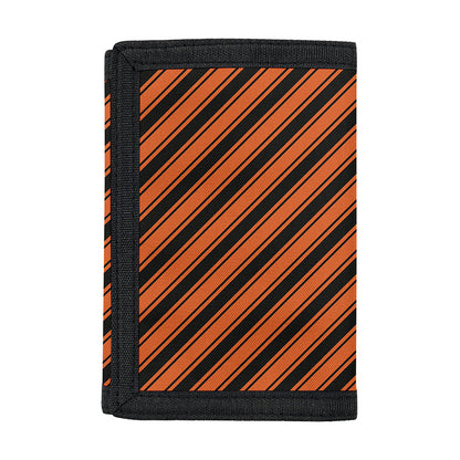 Orange And Black Halloween Pattern Print Trifold Wallet