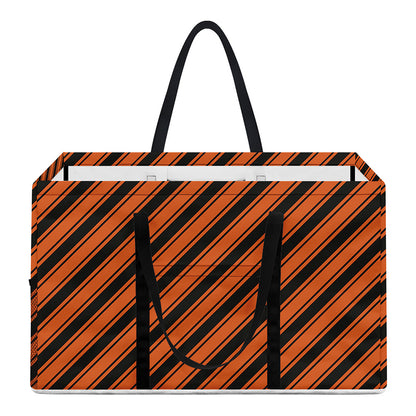 Orange And Black Halloween Pattern Print Utility Tote Bag