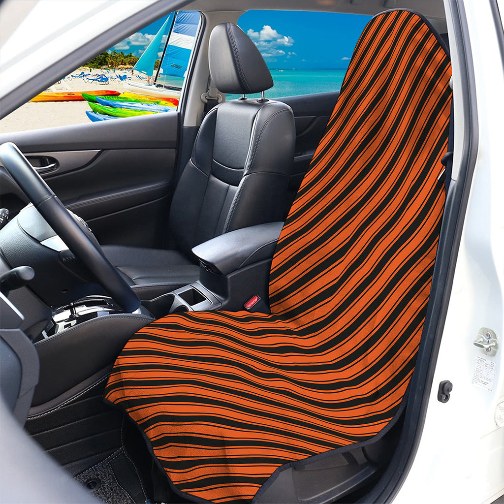 Orange And Black Halloween Pattern Print Waterproof Car Seat Cover