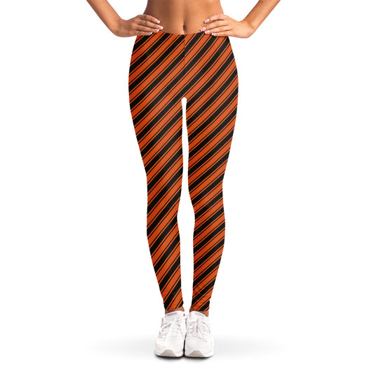Orange And Black Halloween Pattern Print Women's Leggings