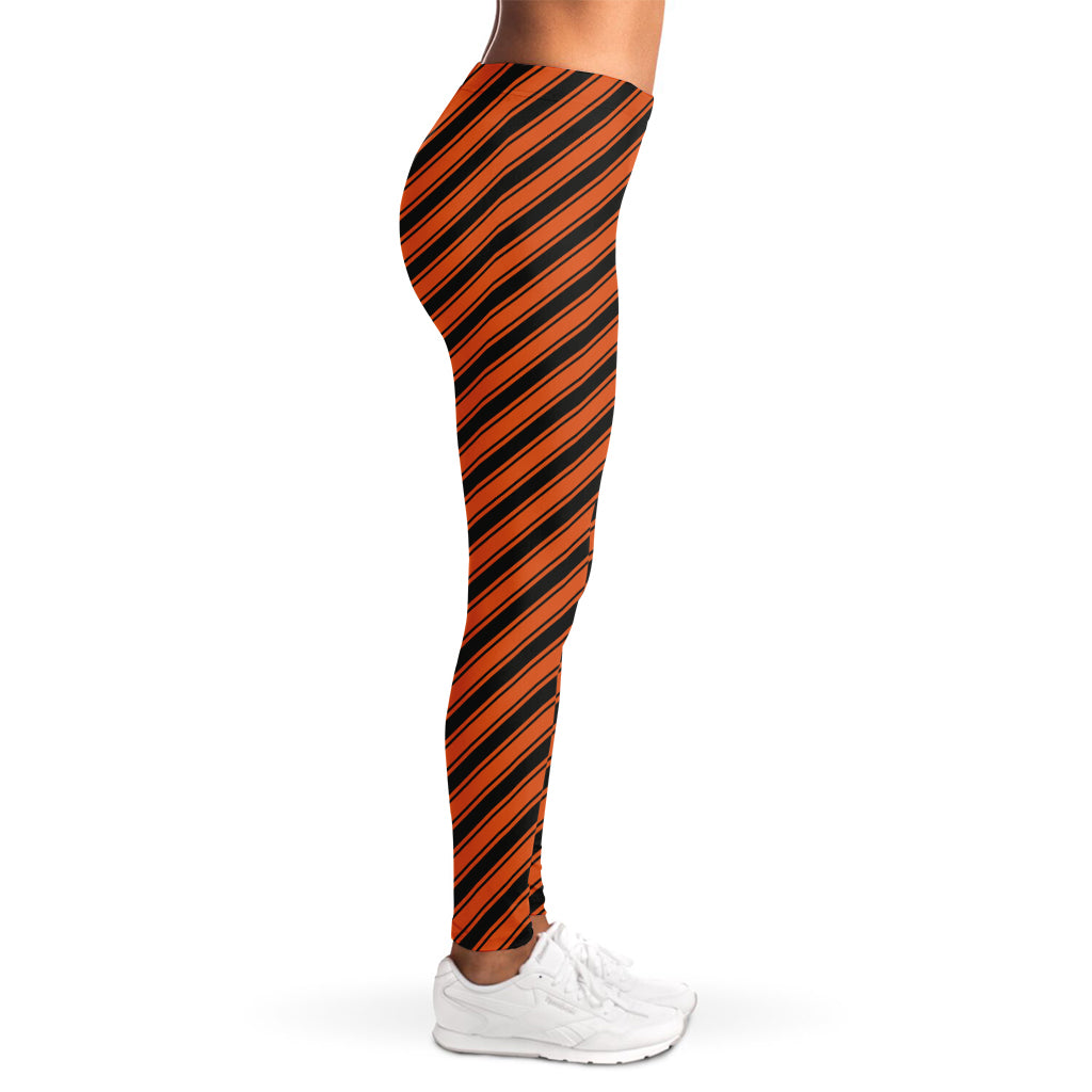 Orange And Black Halloween Pattern Print Women's Leggings