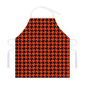 Orange And Black Houndstooth Print Adjustable Apron