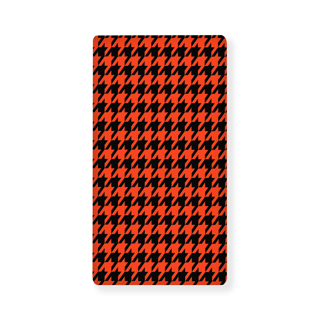 Orange And Black Houndstooth Print Baby Crib Sheet