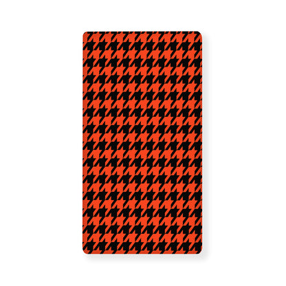 Orange And Black Houndstooth Print Baby Crib Sheet