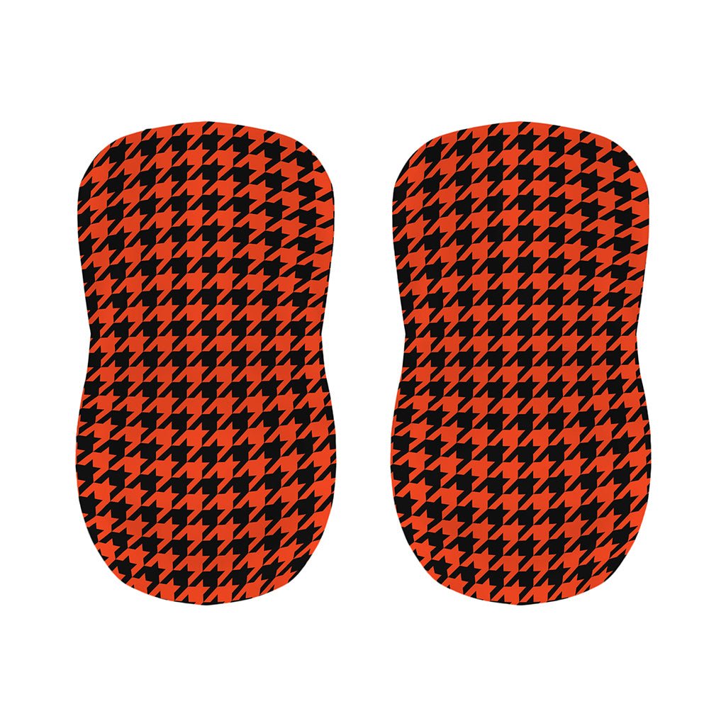 Orange And Black Houndstooth Print Bar Stool Covers