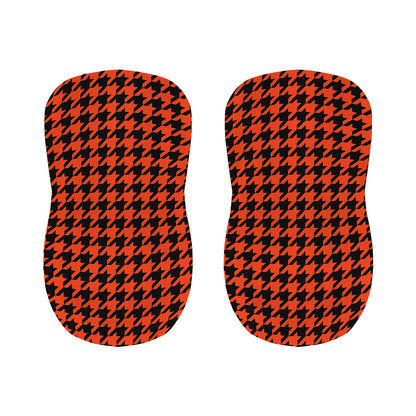 Orange And Black Houndstooth Print Bar Stool Covers